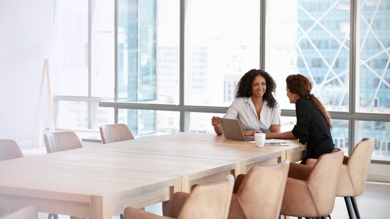 two businesswoman in meeting