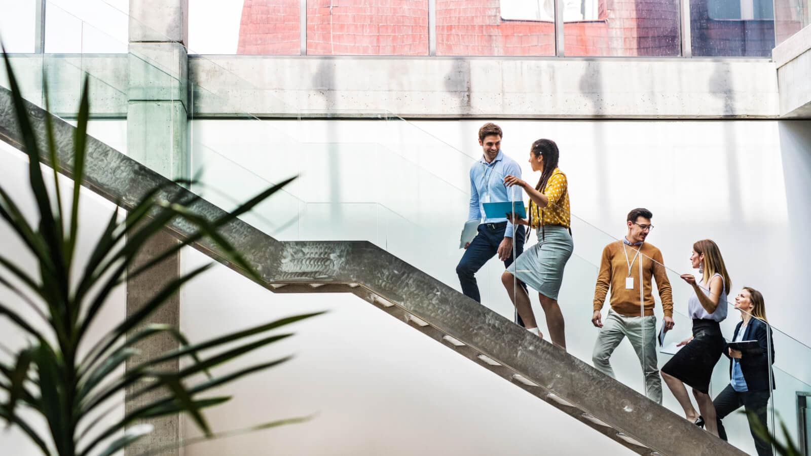 People going up to stairs