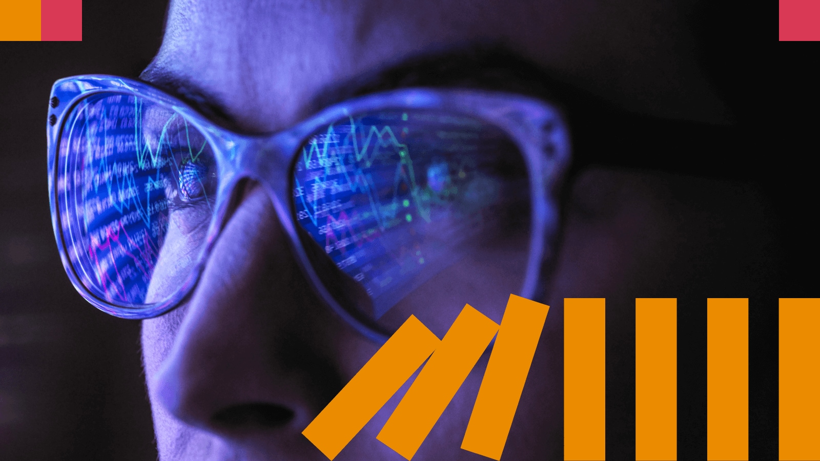 Close up of a person looking at data